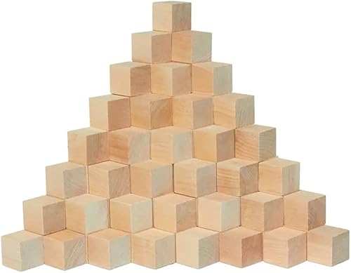 Miniatura 8 de Cubos de madera sin terminar, bloques de madera natural de 0.5 pulgadas, paquete de 180 bloques cuadrados de madera, cubos de madera para artes y