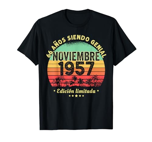 66 Años Cumpleaños Regalo Noviembre 1957 Noviembre 66 Años Camiseta