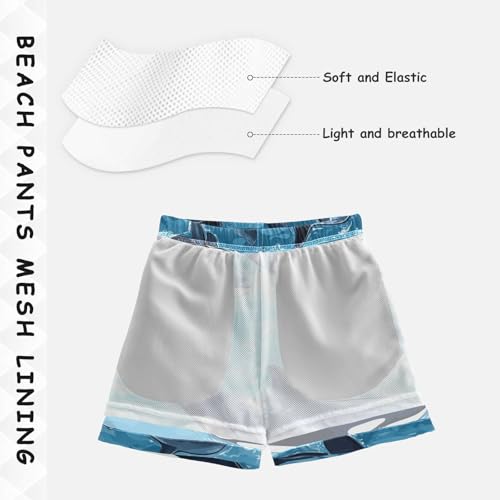 Boys Beach Board Shorts Orcas Whale Sea Swim Trunk Teen Swimwear 8-16Y Multicolor4