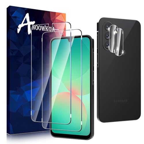 Anoowkoa 2 Pack for Samsung Galaxy A26 5G Screen Protector + [2 Pack] Galaxy A26 5G Camera Lens Tempered Glass Protector.9H Hardness.Support Fingerprint Unlock.Bubble-Free.Easy Installation