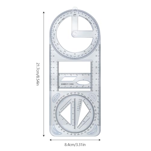 Régua de geometria matemática | Régua de desenho geométrico modelo de desenho para crianças | Régua