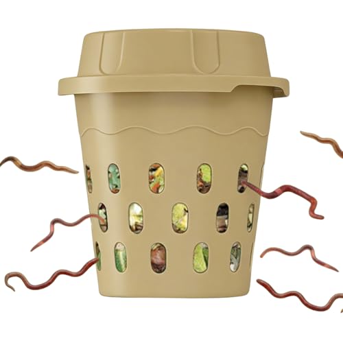 Compostador de incrustado en el Suelo, bajo el Suelo con Tapa, en el compostador de de Tierra, contenedor de compostaje es Resistente a la Intemperie, para Patio, Parque, bancal