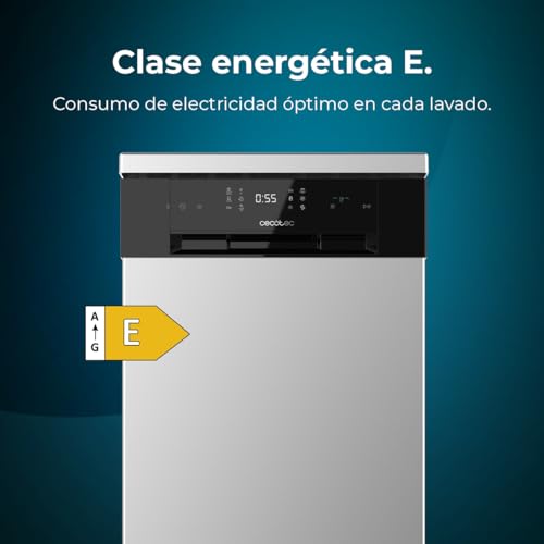 Cecotec Lavavajilla Bolero Aguazero 4201 Inox E. 1850 W, 11 cubiertos, 6 programas, Clase E, Dual Zone Wash, Comienzo Diferido, Electronic AquaStop, Panel Táctil, 45cm de ancho - imagen 5