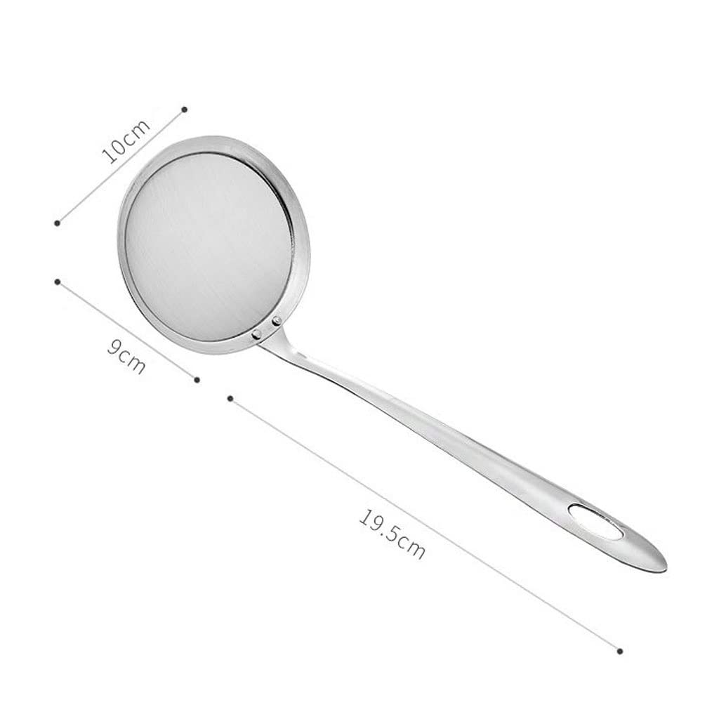 Colador de malla de acero inoxidable, colador de alimentos de malla fina, colador de cocina con mango de buen agarre, utensilios de cocina multifuncionales (Size : S)