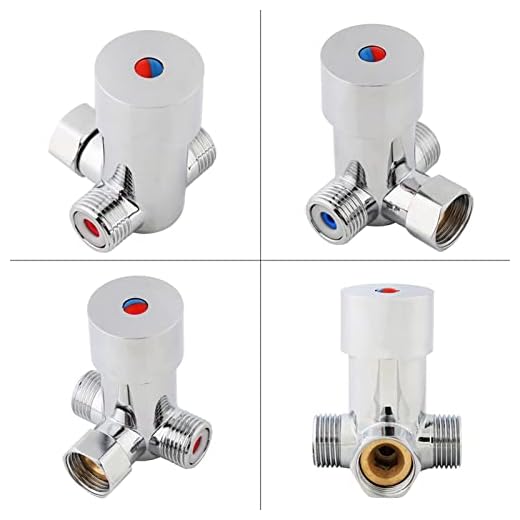 Válvula termostática de mezcla de 3 vías, G1 / 2 Válvula mezcladora de agua fría termostática Mezclador termostático Control de temperatura para el baño