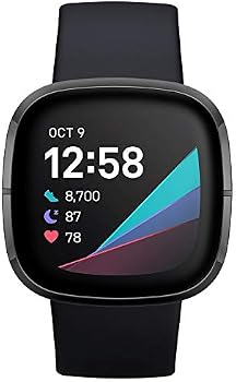 Fitbit Sense Advanced Health Watch with EDA \u0026 Stress Management tools,  Temperature Tracking and Heart Health Insights – Carbon/Graphite : Amazon.com.au:  Electronics