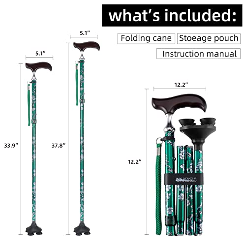 Lixiang Walking Cane For Women & Men Adjustable Walking Stick,Folding Cane With Beautiful Wooden Handle,Lightweight,Suitable For Arthritis,The Elderly And The Disabled #TOP1