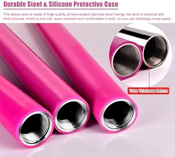 Ceiling Mounting Pole Commercial Permanent Dance for Pub Gym Club Yoga Room,Dancing Pole,Romantic Pink Pole Dancing Pole Spinning & Static, Adjustable Beginner Professional Dancer Pole, Indo