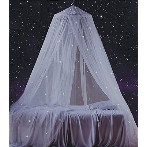 Starry Bed Canopy with Glowing Stars Cover