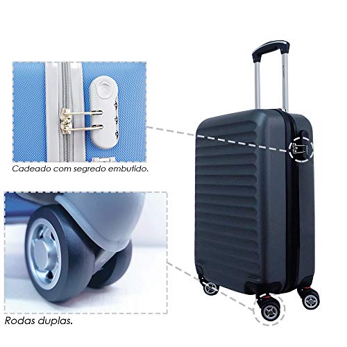 Kit Duas Malas De Bordo Rígidas 360º - Gladiador B1 - Cinza Grafite