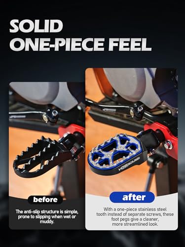 Image of JFG RACING Dirt Bike Foot Pegs,Double Deck CNC Rest Pedal Footpegs for CR125 CR250 02-11 /CRF150R 07-24 /CRF250R 04-24 /CRF300L 21-24 /CRF450R 02-24 /CRF250X CRF450X CRF250RX CRF450RX-Black