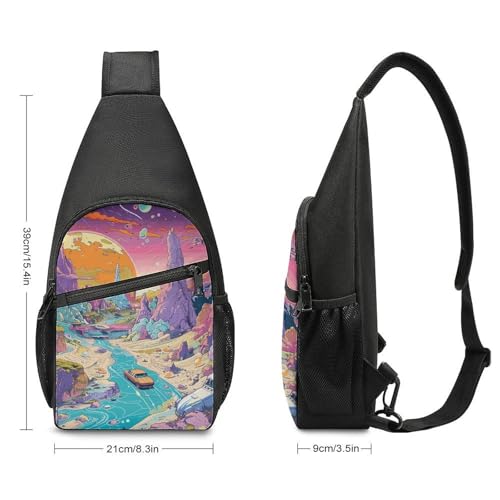 Sling Bag pequeña tipo mochila estilo Psychedelic Rock miniatura 2