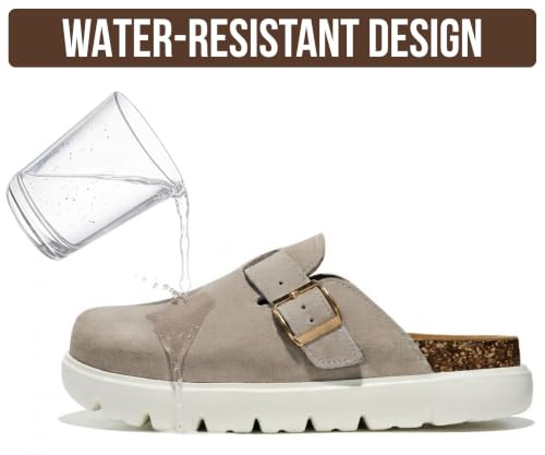 Image of 100% Genuine Leather Platform Clogs for Women - Fall Shoes for Women 2026