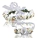 Produktbild IWILCS Blumenkranz Haare und Arm, Haarkranz, Hochzeit Girlande, Blumenkrone mit Armband, Haar-Zubehör für Frauen und Mädchen, Strand Hochzeit Braut Fotografie Party Muttertag