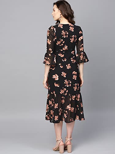 Image of Sassafras Women Floral Wrap Tie Dress