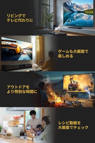 undefined JMGO N1S Nano LED光源 プロジェクター【Google TV搭載/Netflix公式APP使用可 /460ISOルーメン / ジンバル一体型/スタンド内蔵/オートフォーカス/リアルタイム補正/全自動台形補正 / 180インチ投影 / 小型 / 10Wスピーカー / 家庭用/天井 高輝度 / 2年保証】 の商品画像 7
