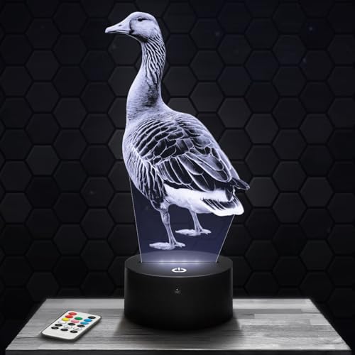 Lampephoto.fr - Gans Gänserich Bauernhof Tier 3D Lampe Touch Nachtlicht 3D Led Illusion, merch Geschenkidee zu Weihnachten oder Geburtstag für Jungen oder Mädchen, Deko-Objekt fürs Kinderzimmer