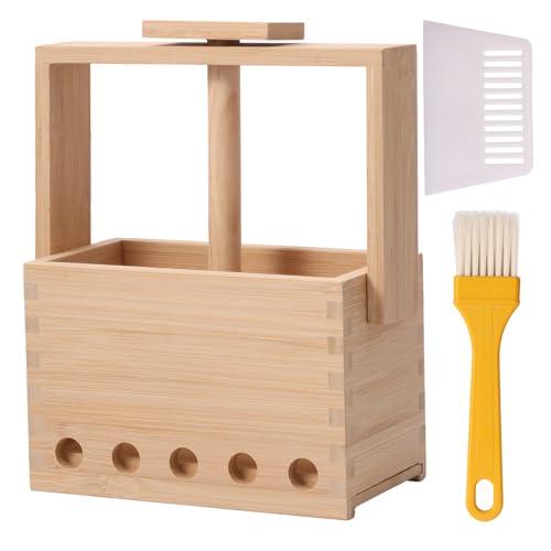 Meatball Maker, Meatball Machine, Multipurpose Meat Ball Making, Bamboo Meatball Maker, Meatball Making Tool,4/5 Hole Manual Meatball Making Tool with Cleaning Brush Kitchen Gadget (5 holes)