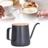 Topyond Pour Over Kettle, 7.7in Gooseneck Spout Coffee Tea Pot, Stainless Steel Precision Spout with Bamboo Lid, Brewing Kettle for Home Baristas Coffee Shops