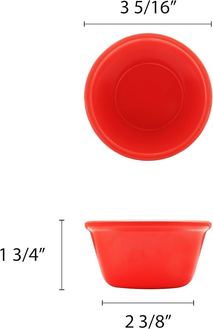 Melamine Ramekins 4 oz Commercial Grade Break Resistant Smooth Ivory Dipping Sauce Cups Individual Condiment Cups Portion Cups Ramekins 12 Pack (Orange)