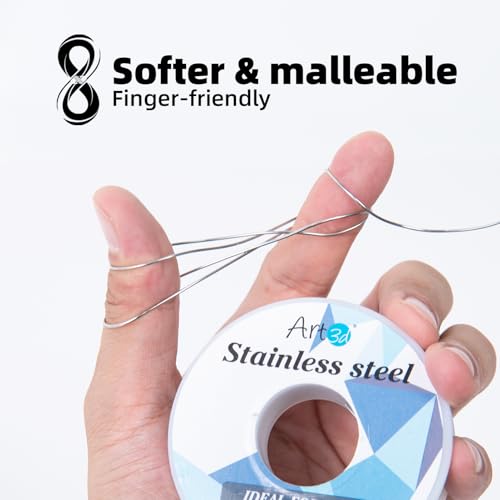 image for Art3d 20 Gauge Stainless Steel Wire, Bendable Soft Crafting Wire for J