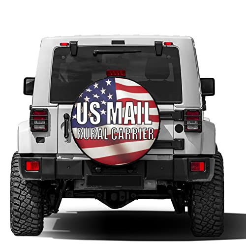 Image of Us Mail Rural Carrier Spare Tire Cover Dust-Proof Wheel Tire Cover Fit Trailer, RV, SUV and Many Vehicle 15 Inch
