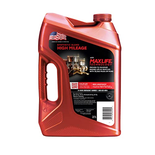 Valvoline High Mileage With Maxlife Technology 5W-30 Synthetic Blend Motor Oil 5 Quart #TOP1