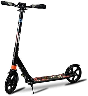 Scooters Kick Scooter for Adults Kids Adults/Teens/Kids Kick Scooters with 3 Seconds Easy-Folding System Adjustable Handlebars with Rear Fender Brake and 200mm Large Wheels Non-Electric (Black)