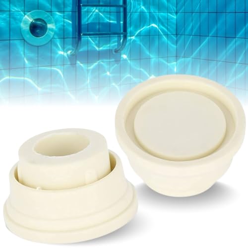EVBOTGEE Lot de 2 tampons en caoutchouc pour échelle de piscine - Bouchon en caoutchouc de rechange - Pare-chocs de sécurité pour échelle de piscine - Accessoires de piscine - Blanc