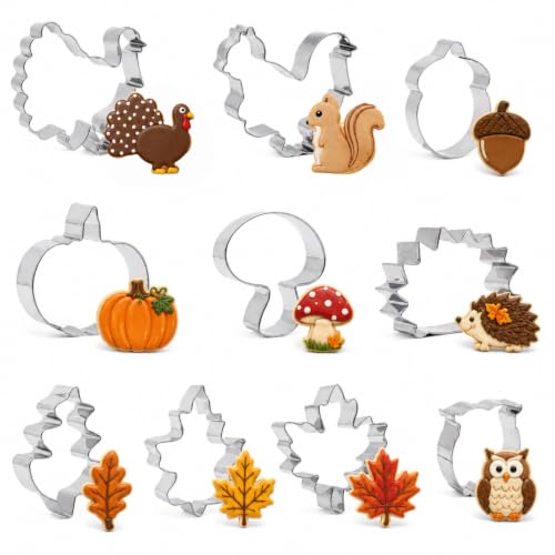 10PCS Herbst Ausstechformen Set,Erntedankfest Ausstecher,keksausstecher — Empfehlung für 10PCS Herbst Ausstechformen
