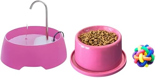 Kit Bebedouro e Fonte para Gatos Rosa