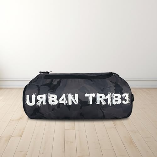 Image of URBAN TRIBE Plank 23L Gym Bag for Men and Women | Sports Duffle Bag with Shoe Compartment | Workout, Fitness, Exercise | Camo Green