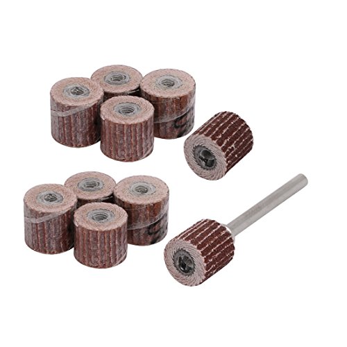 Sourcingmap 10pcs 10mm Dia 400 Grit Sandpaper Flap Sanding Wheel Grinding Head w Mandrel
