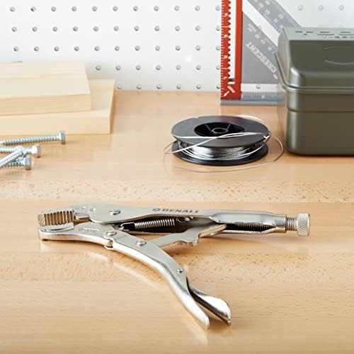 Amazon Brand Denali 23 cm Locking Pliers with Wire Cutter and Curved Jaw