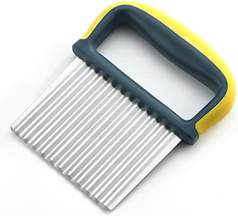 Crinkle Cutter with Cover French Fry Cutter Potato Knife Cutter Wavy Crinkle Cutting Tool Potato Cutter Veggie Chopper Veggie Slicer Fruit Vegetable Slicer Stainless Steel