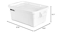 Vista 9 de Rubbermaid Commercial Products - BRUTE - Contenedor de almacenamiento con tapa - 14 galones - Blanco - Cajas resistentes y reutilizables