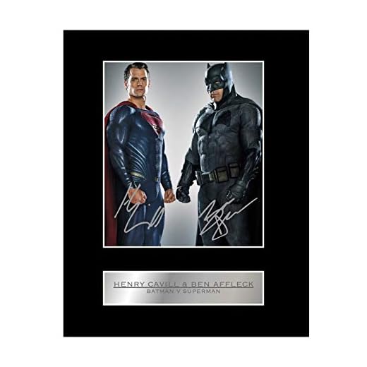 Foto firmada de Henry Cavill y Ben Affleck de Batman con Autógrafo de regalo de Superman