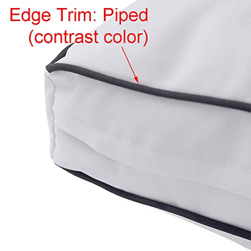 Prolinemax Contrast Piped Trim Medium 24X26X6 Deep Seat Back Cushion Slip Cover Set Ad003 #TOP7