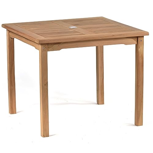 Image of BrackenStyle 90cm Square Warwick Grade A Teak Wood Garden Dining Table