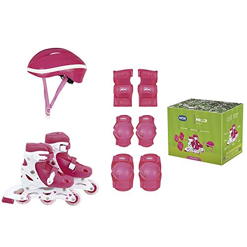 Kit Roller Rosa Tamanho P 30-33 (roller, Joelheira E Capacete) Mor