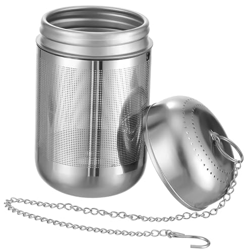 CIYODO Colador de Especias de Acero Inoxidable para Guisar Filtro Reutilizable con Cadena Colgante para Infusiones y Condimentos Cesta Multipropósito para Cocina