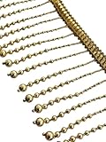 zara franges Design luxueux : bordure dorée attrayante à franges conçue avec des perles rondes élégantes qui oscillent magnifiquement et reflètent la lumière, idéal pour les vêtements ethniques, les costumes et la décoration de célébration.