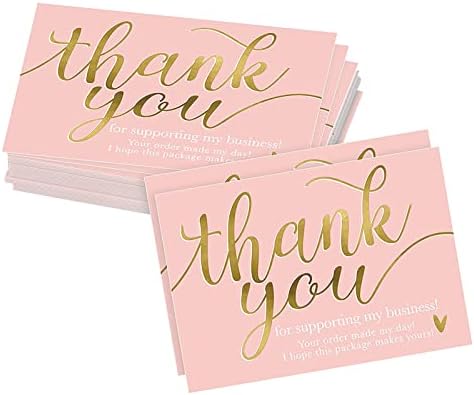 150 Pcs Thank You Support Business Cards Thank You Notes Blank Note Cards Thank You Order Purchase Cards for Small Business Owners Sellers