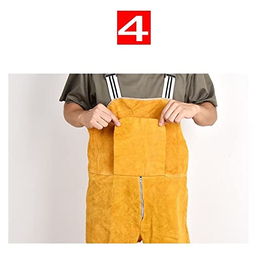 Miniatura 6 de Traje De Soldadura De Cuero Pantalones De Soldador De Reparación De Cuero De Cuero Protector De Babero Unisex, Resistente Al Calor Y Retardante De Llama Blauw,Xl