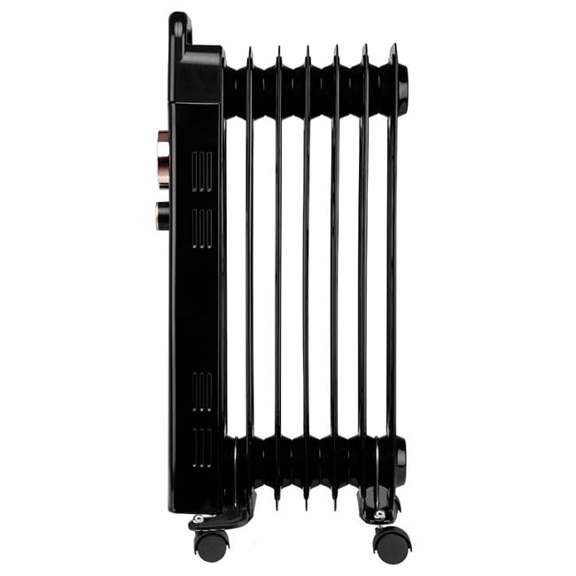 Radiador de aceite 7 elementos 1500W RUN1500, Termostato regulable, negro
