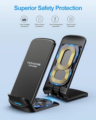 NANAMI Qi-Ladegerät 10W Fast Wireless Charger für Smartphones