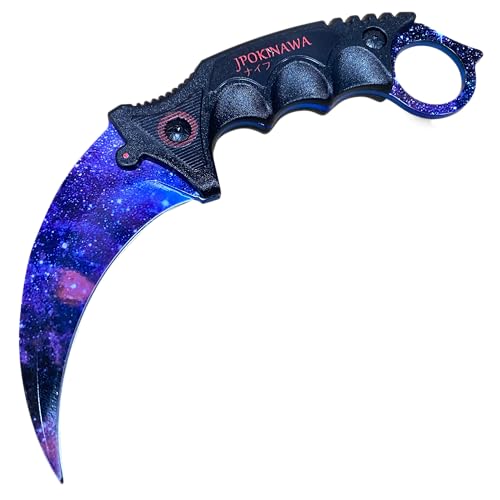 JPOKINAWA White Galaxy Karambit Knife