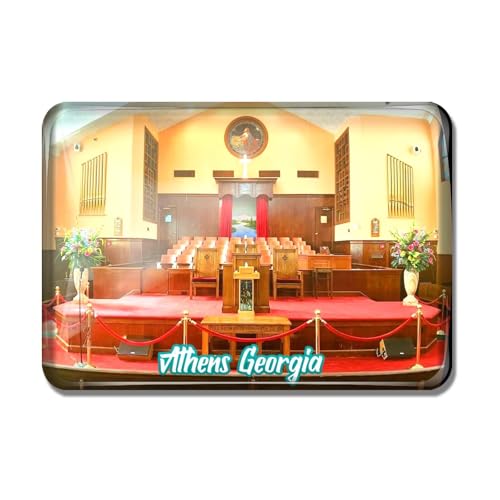 Gozisoci Calamita da frigorifero rettangolare in cristallo di vetro per Atlanta Georgia Souvenir Decor casa cucina frigorifero magnete regalo di viaggio