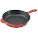 Zelancio Enamel Cast Iron Skillet 10 inch Oven Safe Smooth Surface Fry Pan. Perfect for Steak, Fajitas, Eggs, and So Much More! (Cayenne Red)