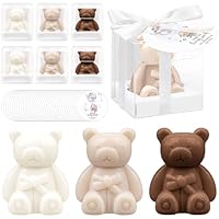 36 Stück Mini Bären Seife Gastgeschenke für Babyparty, Süße Duftend Bärenseife für Baby Shower mit Geschenkbox Dankeskarten, Kleine Handgefertigte Seife für Junge Mädchen Gäste Mitgebsel, Weiß & Braun